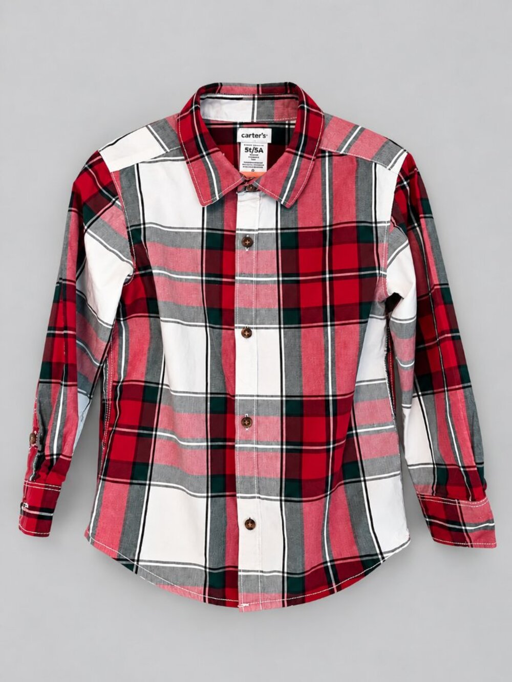 ❤️ Carter’s Plaid Button-Up Shirt – Size 5T/5A